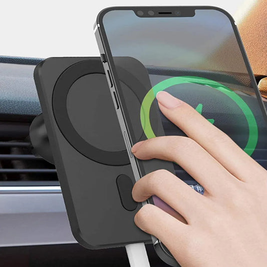 Vibe Geeks 15W Fast Charging Magnetic Wireless Car Charger Stand Holder for QI Phones-1