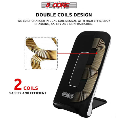 5 Core Wireless Charger 10W Max Fast Wireless Charging Pad Glass Top Pair Boostcharge Slim USB-C-2